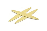 Brass Oval Charm, 12 Raw Brass Marquise Charms With 2 Holes, Connectors (50x7x0.80mm) M02522