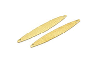 Brass Oval Charm, 12 Textured Raw Brass Marquise Charms With 2 Holes, Connectors (50x7x0.80mm) M02521