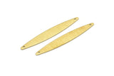 Brass Oval Charm, 12 Textured Raw Brass Marquise Charms With 2 Holes, Connectors (50x7x0.80mm) M02521