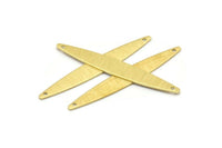 Brass Oval Charm, 12 Textured Raw Brass Marquise Charms With 2 Holes, Connectors (50x7x0.80mm) M02521