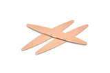 Copper Oval Blank, 8 Raw Copper Marquise Stamping Blanks (50x7x0.80mm) M02516