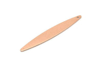 Copper Oval Charm, 8 Raw Copper Marquise Charms With 1 Hole (50x7x0.80mm) M02514