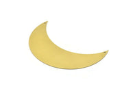 Moon Wall Art, 5 Raw Brass Crescent Moon Wall Hanging Decor with 2 Holes (75x26x0.60mm) H0177