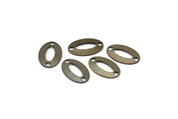 Middle Hole Connector, 50 Antique Brass Oval with 2 Holes And Middle Hole Connector,  (11x7mm)  K074