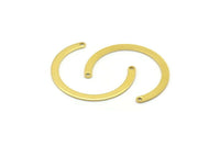 Brass Geometric Connector, 12 Raw Brass Geometric Connectors With 2 Holes, Findings (34x3x0.80mm) B0341