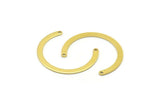 Brass Geometric Connector, 12 Raw Brass Geometric Connectors With 2 Holes, Findings (34x3x0.80mm) B0341