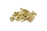 Brass Triangle Charm, 100 Raw Brass Open Triangle Ring Charms (8x0.8mm) D0276
