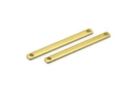 Brass Necklace Bar, 30 Raw Brass Bars With 2 Holes (35x3x1mm) Brc141--a0829