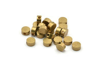 Round Spacer Bead, 25 Raw Brass Circle Industrial Spacer Bead, Findings (7x3.5mm) A0815