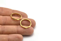 Brass Faceted Ring, 12 Raw Brass Faceted Rings, Connectors (17mm) N0500