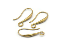 6 Raw Brass Earring Wires , Earring Hooks (19x9 Mm) Bs 1024 - Y069