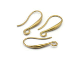 6 Raw Brass Earring Wires , Earring Hooks (19x9 Mm) Bs 1024 - Y069