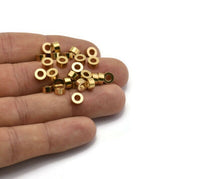 Industrial Spacer Bead, Raw Brass Industrial Spacer Beads, Findings (6x3mm) A0435