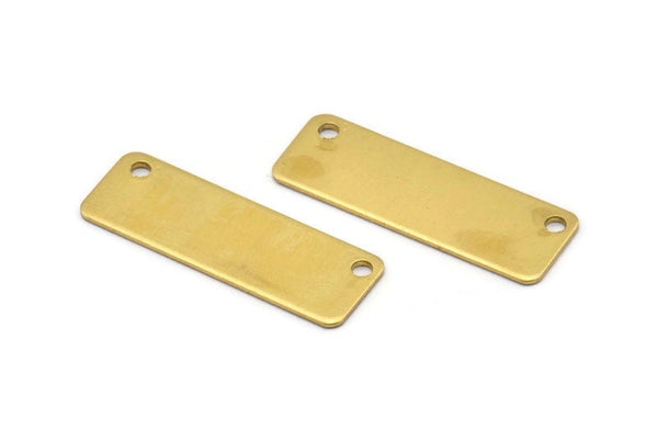 Brass Stamping Blanks, 10 Raw Brass Stamping Blanks (10x30x0.80mm) B0192
