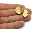Brass Circle Blank, 24 Raw Brass Semi Circle Blanks With 3 Holes (25x12.5x0.80) A0882
