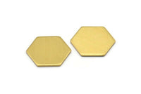 Hexagon Stamping Blank, 25 Raw Brass Hexagon Stamping Blanks (12.5x0.80mm) A0954