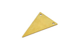 Brass Triangle Char, 25 Raw Brass Triangle Charms 2 Holes (25x16mm)  A0043