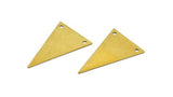 Brass Triangle Char, 25 Raw Brass Triangle Charms 2 Holes (25x16mm)  A0043