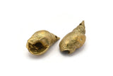 Brass Shell Charm, Raw Brass Sea Shell Charm With 1 Hole, Pendants, Earrings, Findings (27x16mm) SY0032