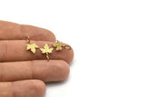 Brass Leaf Charm, 24 Raw Brass Leaf Charms With 1 Loop, Earrings, Findings (16x11x1.2mm) SY0076