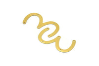 W-3 Shape Brass Connector, 10 Raw Brass W Connectors (35x19x0.45mm) Y225