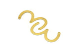W-3 Shape Brass Connector, 10 Raw Brass W Connectors (35x19x0.45mm) Y225