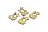 Brass Whale Charm, 10 Raw Brass Whale Charms With 1 Loops (16x11mm) SY0050