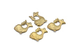Brass Whale Charm, 10 Raw Brass Whale Charms With 1 Loops (16x11mm) SY0050
