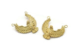Brass Eagle Charm, 2 Raw Brass Eagle Pendants With 2 Loops (28x17mm) SY0066