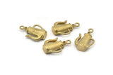 Brass Teapot Charm, 6 Raw Brass Teapot Charms With 1 Loop, Findings (18x11mm) SY0035