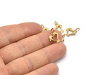 Pirinç Kalp Tılsımı, 1 Döngülü 10 Ham Pirinç Kalp Tılsımı, Bulgular (12x10mm) SY0060
