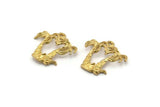 Brass Palm Charm, 12 Raw Brass Palm Tree Charms With 1 Loop, Pendants, Earrings (15x15x2mm) SY0036