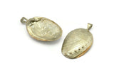 Brass Shell Charm, Raw Brass Sea Shell Charm With 1 Loop (40x24mm) SY0068
