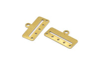 Brass Bracelet Part, 30 Raw Brass Bracelet Parts Connectors (25x10x0.80mm) Brc248--d0415