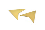 Brass Triangle Pendant, 10 Raw Brass Triangle Pendants with 1 Holes (33x33x33mm) Brass 045-1 A0150