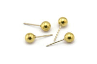 Stainless Ball Post, 12 Stainless Steel Earring Posts  6mm  Ear Studs Bs 1071--N0557