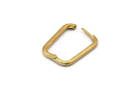 Pirinç Dikdörtgen Küpe, 4 Ham Pirinç Dikdörtgen Küpe (25x17x2mm) SY0144