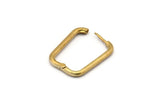 Pirinç Dikdörtgen Küpe, 4 Ham Pirinç Dikdörtgen Küpe (25x17x2mm) SY0144