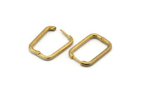 Pirinç Dikdörtgen Küpe, 4 Ham Pirinç Dikdörtgen Küpe (25x17x2mm) SY0144