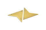 Brass Arrow Pendant, 10 Raw Brass Triangle Pendants With 3 Holes (33x33x33mm) A0115