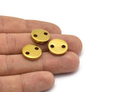 Brass Circle Button, 6 Raw Brass Circle Button Blanks (15x3mm) Y207