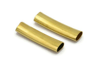 Brass Bracelet Tube, 24 Oval Raw Brass Tubes  (24x6.2x3.4mm) Sq29   BRC293