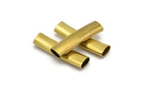 Brass Bracelet Tube, 24 Oval Raw Brass Tubes  (24x6.2x3.4mm) Sq29   BRC293