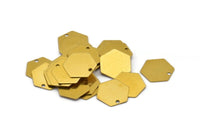 Brass Honeycomb Pendant, 50 Raw Brass Hexagon Stamping Blank Tag, Charms (12mm) Brs 4090d A0157