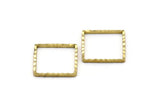Minimalist Brass Charm, 24 Raw Brass Textured Square Findings  (16mm)   A0577