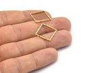 Minimalist Brass Charm, 24 Raw Brass Textured Square Findings  (16mm)   A0577