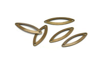 Middle Hole Connector, 25 Antique Brass Marquise Middle Hole Connector Charms Findings (27mm) K083