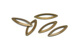 Middle Hole Connector, 25 Antique Brass Marquise Middle Hole Connector Charms Findings (27mm) K083