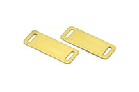 Brass Bracelet Blank, 10 Raw Brass Bracelet Blanks With 2 Holes (15x40mm) A0003
