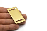 Brass Rectangle Bracelet, 2 Raw Brass Bracelet Blanks With 2 Holes (59x30x0.80mm) Brass 5930-2 A0248